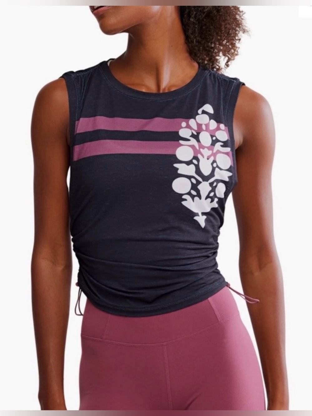 NWOT FREE PEOPLE MOVEMENT TEMPO SPORT MODE LOGO MUSCLE TANK